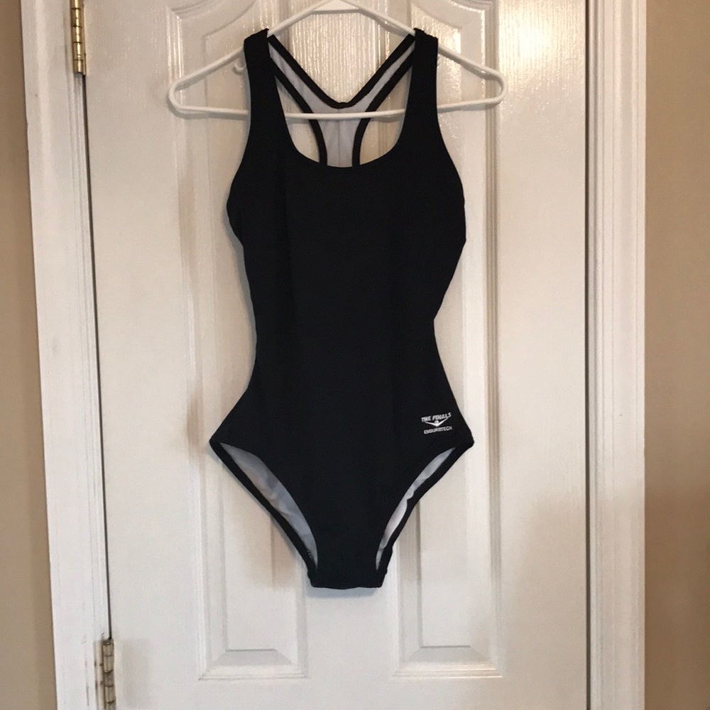 Racer back, one piece bathing suit